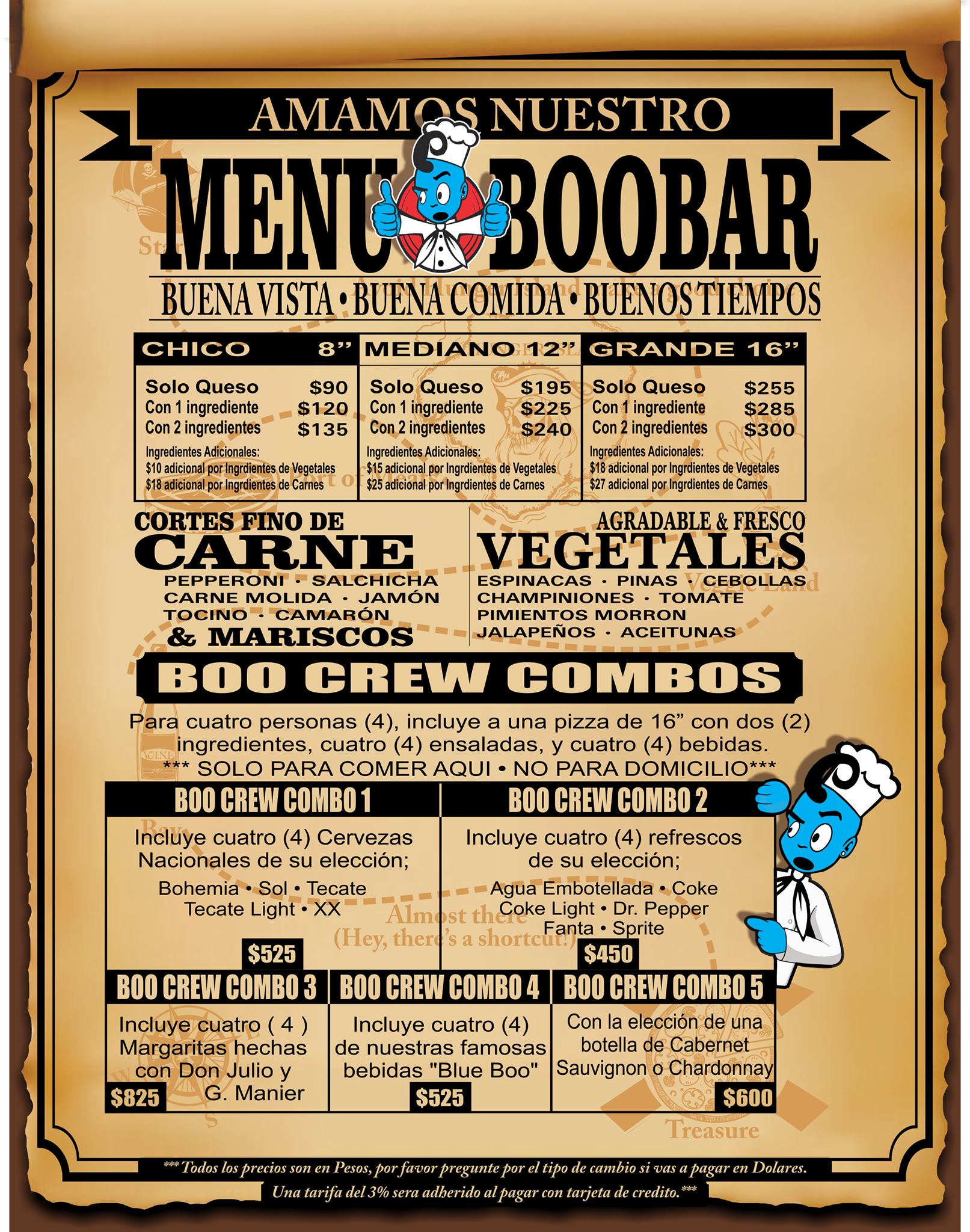 Carta de Boobar Restaurant/Bar — página 3
